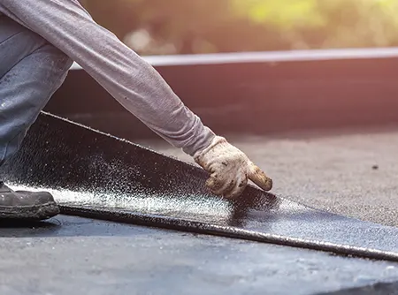 Toiture plate et membrane elastomere