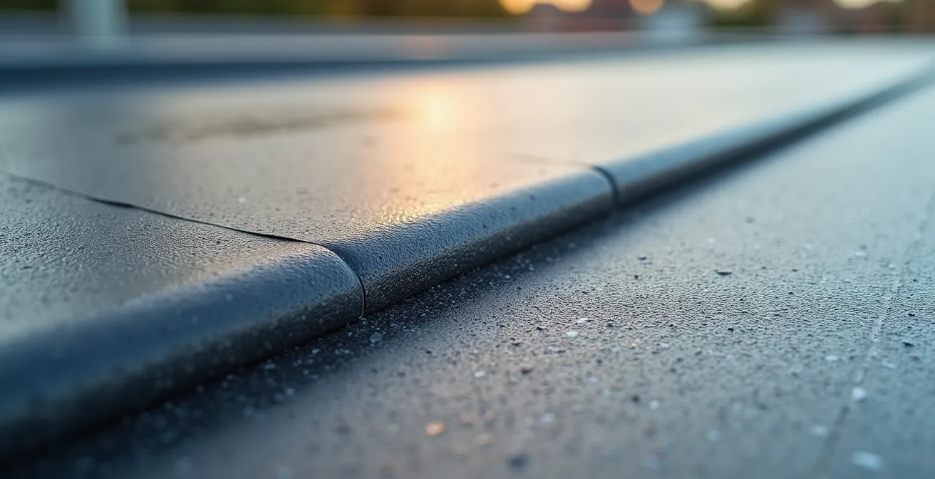 Points d'inspection critiques sur membrane élastomère de toit plat